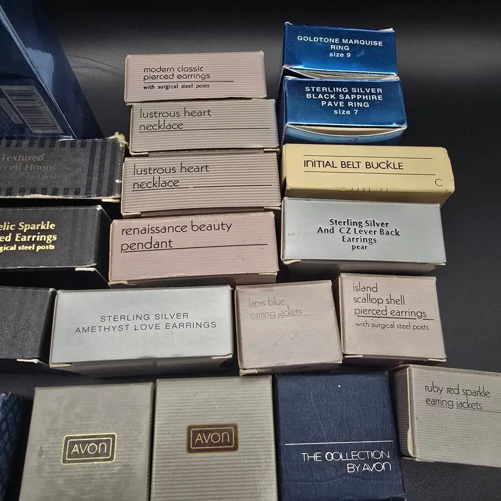 Vintage AVON Lot of 25 EMPTY BOXES (NO JEWELRY) Clip Earrings Packaging